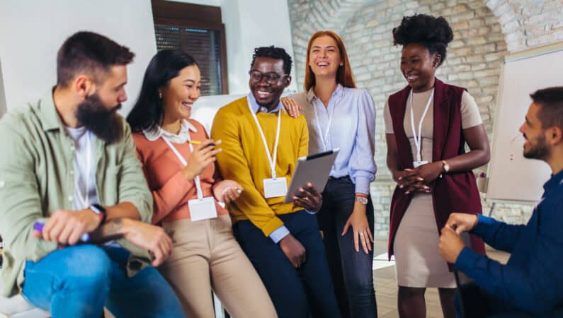 group of employees in workplace